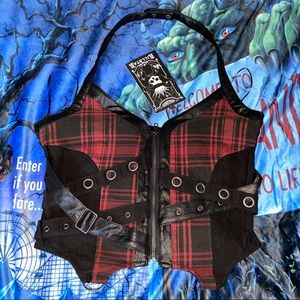 Killstar Cadaver Zip Top - Tartan